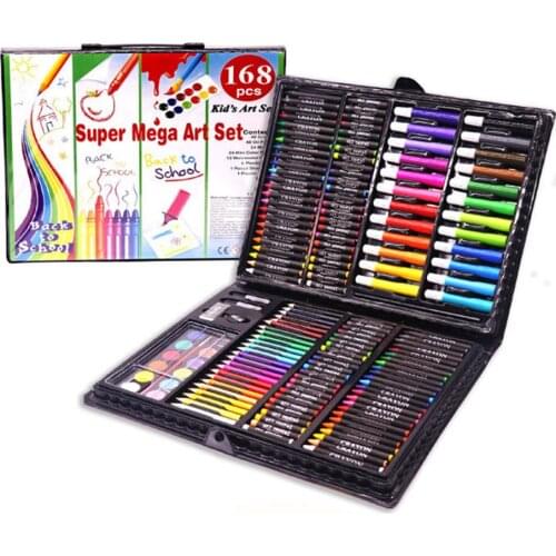 168 Pieces Rollerball Pen Colorful Pencil Wax Crayon And Oil Painting Pen Brush Set Children Drawing Set Painting Set For Kids
