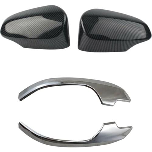 2x Carbon Fiber Side Rear View Mirror Cover Trim for Toyota Corolla 2014-18 & 2x Door Rearview Mirror Trim Cover Sticker