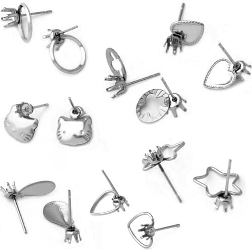 20pcs/pcs Stainless Steel Earrings Pendant Connector Blank Base Accessories DIY Jewelry Making
