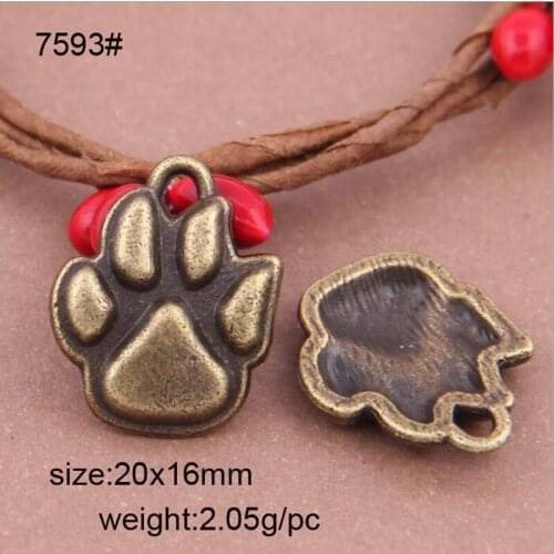 25 PCS Alloy Charms Antique Bronze Plated Footprint Pendant For DIY Making