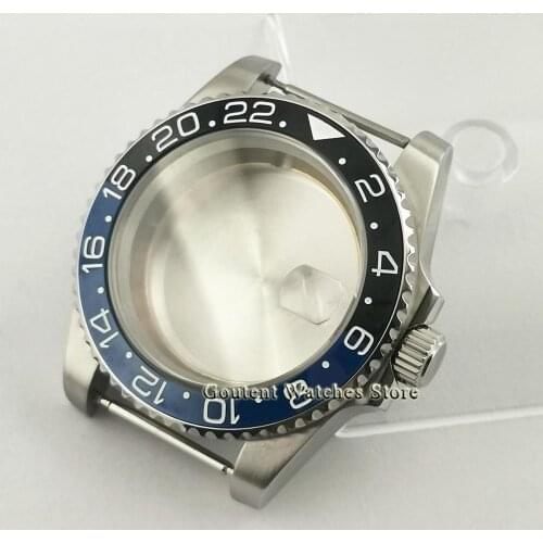 40mm watch case with bezel 100m waterproof sapphire glass fit for ETA 2836 Mingzhu DG2813,3804,Miyota 8215 movement