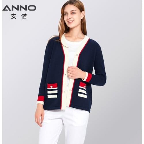 ANNO Cotton Sweater Winter Hospital Equipment Unisex Work Wear Clothing Keep Warm Shirt Nursing Fashion Pink Out Wear Coat