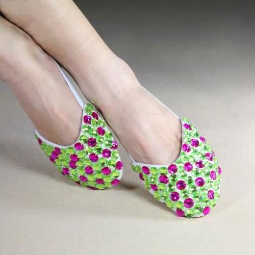 Belly Dance Foot Thong Ballet Foot Protector Sock 2 Color Sequins Practice Dance Flat