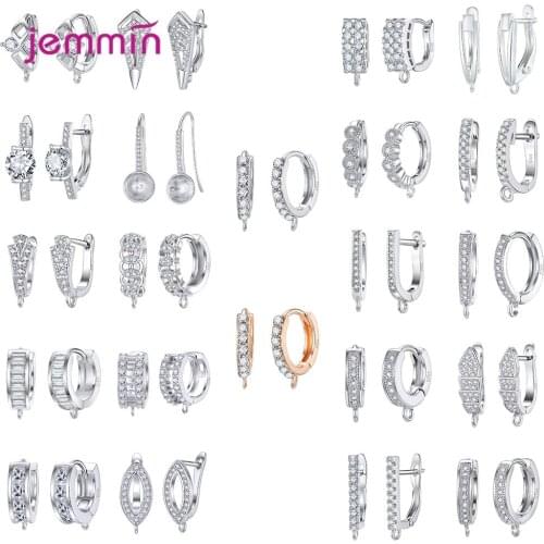 Free Shipping 925 Sterling Silver Earring Findings High Quality Jewelry Accessories Bright Crystal Fashion Jewelry Accessories