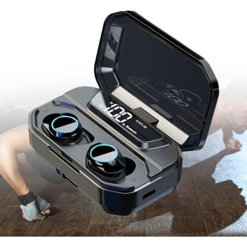 Bluetooth Stereo Earphones Wireless Sport Fitness Earbuds Noise Reduction Headset IPX6 Waterproof In-Ear LED Display Charge Box