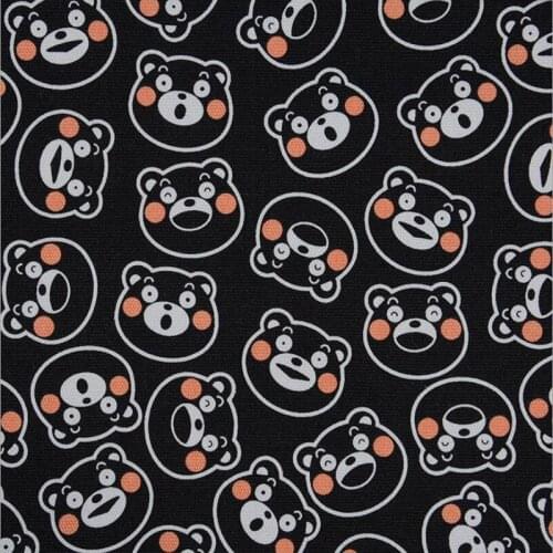 Cartoon Black bear print canvas fabric for sofa home bags dress decoration materials diy sewing by the yard