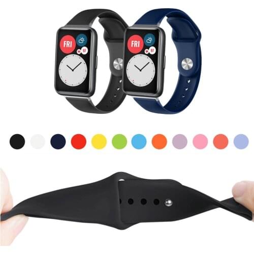 Colorful Soft Silicone Watch Strap Band For Huawei Watch Fit Repleacement Wrist band strap Correa