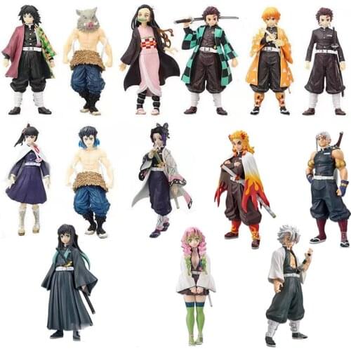 Anime Demon Slayer Figure Kamado Tanjirou Nezuko Action Figures Pvc Kimetsu No Yaiba Collect Model Dolls Toys For Kids Gift