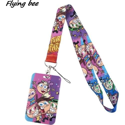 Flyingbee X1618 Cartoon Creative Lanyard Card Holder Student Hanging Neck Mobile Phone Lanyard Badge Subway Access Card Holder