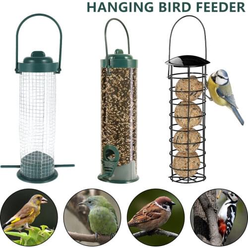 3pcs Pet Bird Feeder Feed Station Hanging Garden Plastic Birds Food Dispenser Feeders Outdoor Tree Garden Decoration