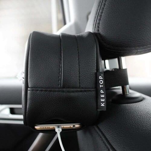 Leather Car Sun Visor Tissue Case Back Seat Hanging Paper Holder Organizer Bag