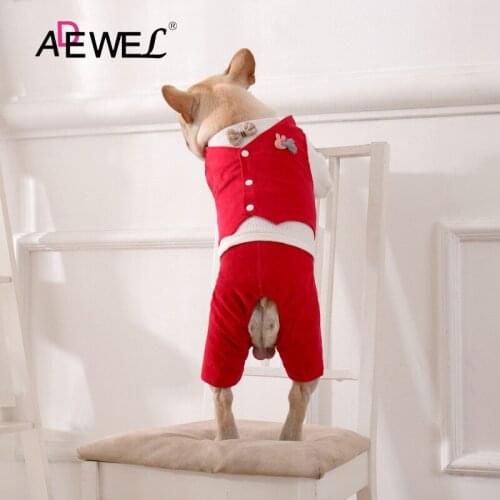 ADEWEL Red Funny Christmas Formal Wear Fake Two Dog Clothes Autumn And Winter Ropa Perro Costume Plus Size Honden Kleding 2XL