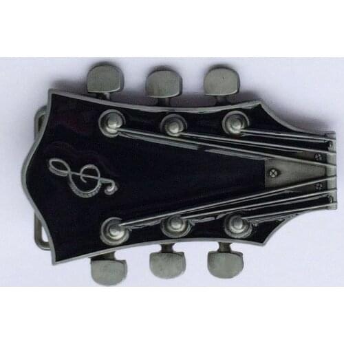Red And Black Guitar Head Belt Buckle