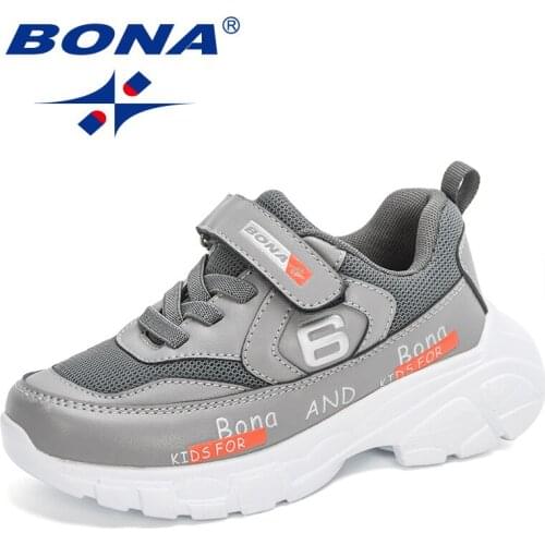 BONA 2020 New Arrival Running Shoes Children Trendy Designer Sneakers Anti-Slip Kids Brand Boy Sport Shoes Walking Footwear Girl