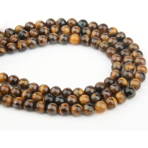 Natural Stone Tiger Eye Round Beads 4/6/8/10/12mm Fashion Jewelry Loose Beads for Jewelry Making Necklace DIY Bracelet