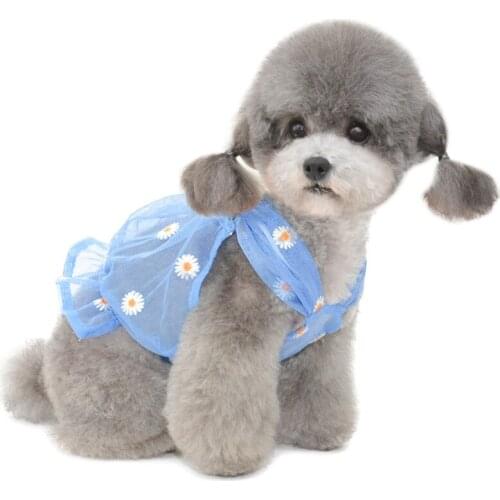 Summer Dog Skirt Cute Flowers Cat Pet Dog Clothes Dress Chihuahua Pomeranian Yorkshire Poodle Bichon Schnauzer Clothing Costumes