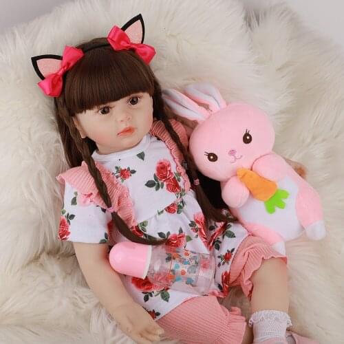 Cute Princess Doll 24 Inch Lifelike Real Girl Reborn Bonecas 60 Cm Silicone Soft Body Reborn Dolls Menina Birthday Gifts