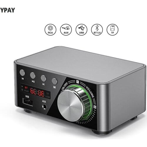 Mini TPA3116 Power Amplifier Bluetooth 5.0 Receiver Stereo Home Car Audio Amp USB U-disk 100w Music Player