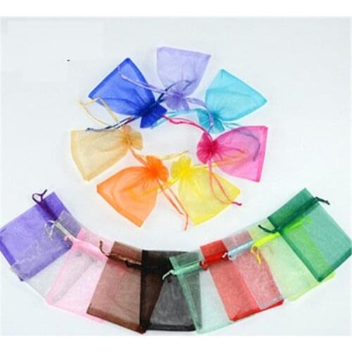 5pcs/lot Soft Organza Bags Solid Package Wedding Party Gift Protection Dust-proof Packaging Beauty 7x9cm 9x12cm 10x15cm 13x18cm