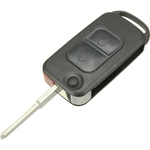 NEW-2 Button Flip Remote Key Case HU64 Blade FOB For Mercedes Benz A C E S W168 W202 Car