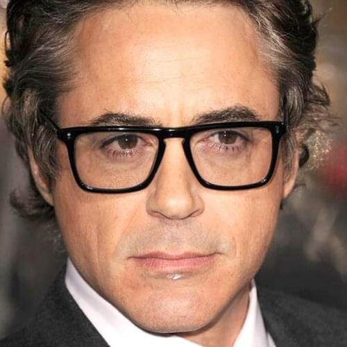 Robert Downey iron Man Frame glasses Square Top Acetate Frame eyeglasses Black Causal Eyewear