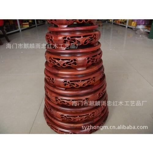 Mahogany base * vase upscale red sandalwood carved jade ornaments mahogany pedestal base