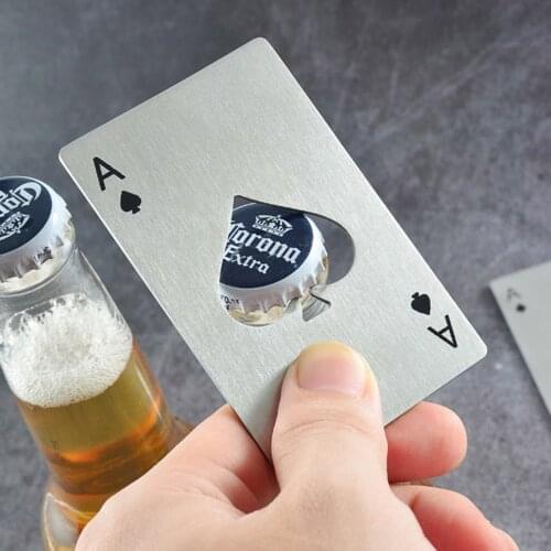 Poker Can Opener Credit Card Beer Bottle Opener Personalized Card Of Spades Bar Multitool Wine Corkscrew Openers Kitchen Gadget