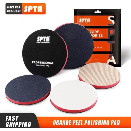 Bulk Sale) SPTA Car Orange-peel Removal Buffing Polishing Pad Denim Pads 1000/2000/3000 Grit 3" 5" 6" Denim Car Polishing Disc