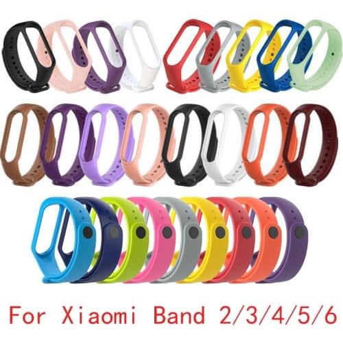 Band For Xiaomi Mi Band 6 5 4 3 2 Silicone Wristband Bracelet Replacement For Xiaomi Band 5 6 Miband 4 3 2 Wrist Color Soft Band