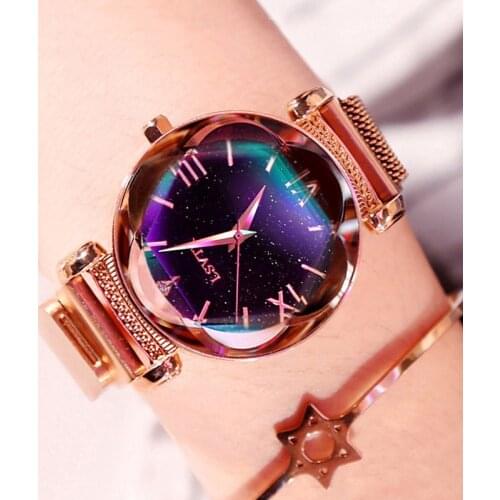 Luxury Starry Sky Watches For Women 2020 New Stylish Rose Gold Dial Diamond Wristwatch Hot Clock Reloj Mujer