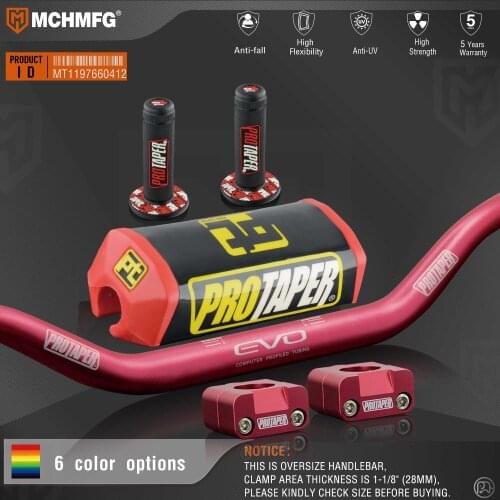 Handlebar For Pro Taper Pack Bar 1-1/8" Classic Handle bar Pads Grips Pit Pro Racing Dirt Pit Bike Motorcycle With CNC Adapter