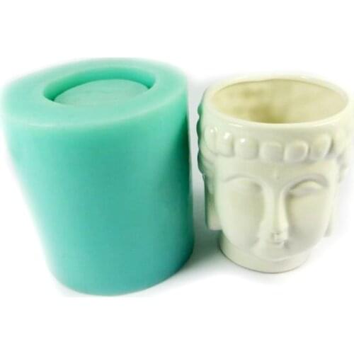Silicone Mold 3d Vase Molds Cement Flowers Pots Buddha Head Mould Classic Muti-meat Flower Pots Desktop Decorations Silica Gel
