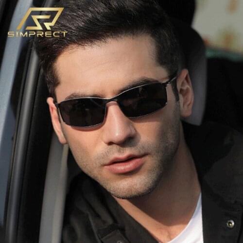 SIMPRECT Aluminum Magnesium Polarized Sunglasses Men 2021 Fashion Square Drivers Sunglasses Anti-glare Sun Glasses For Men