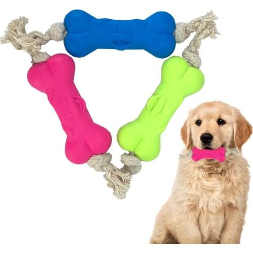 Smiley Bone Dog Toy Rubber Cotton Rope Pet Bite Resistant Toy Dog Molar Cleaning Teeth Supplies Puppy Toys For Dogs Puppies