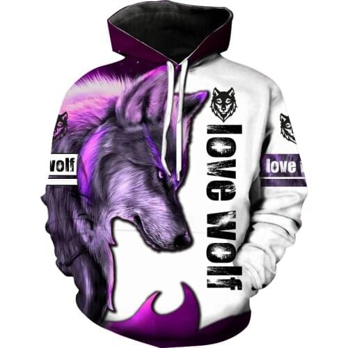 Personality Animal 3D Printing fashion clothes Wolf Tattoo Unisex hoodie high quality Hoodies Sweatshirts Casual tops Tracksuit