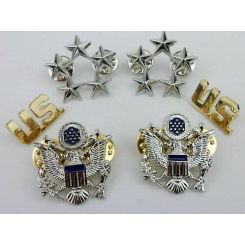 GENERAL OF THE AIR FORCE INSIGNIA USAF COLLAR METAL BADGE LAPEL PIN SET GIFT