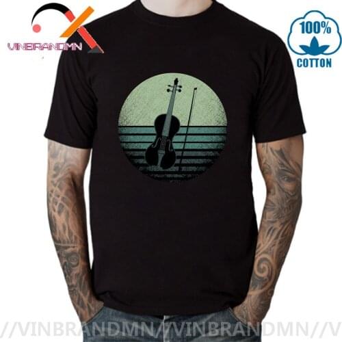 Vintage Violin Guitar T Shirt Funny Art of Music Retro Cello MOZART Art Design Tshirts For Men 's Youth Fashion Casual TeeShirt