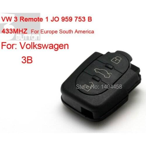 VW 3B Remote 1 JO 959 753 B 433Mhz For Europe South America-ES3009 free shipping