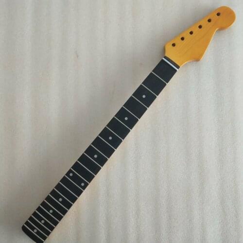 Yellow New 21 frets Maple vintage guitar neck part rosewood fingerboard 25.5inch