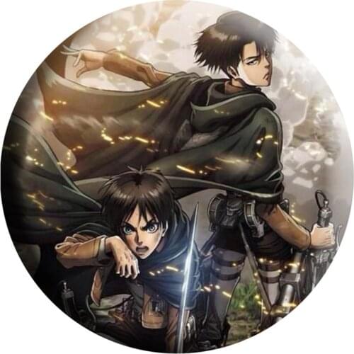 1Pcs Anime Attack On Titan Cosplay Badge Cartoon Eren Brooch Pins Collection Bags Badges For Backpacks Button Clothes