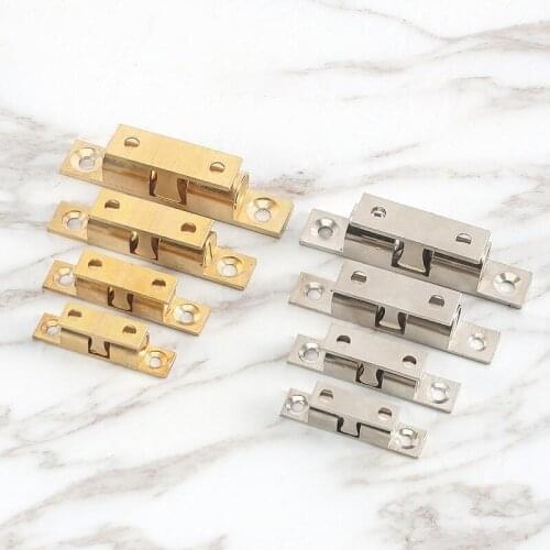 1pcs 40/50/60/70mm All Copper Touch Beads Lock Door Spring Clip Cabinet Door Catches Brass Double Ball Catch Cabinet Door Latch