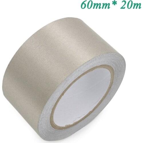 1x 60mm* 20 Meters Single Sided Adhesive Silver Conductive Fabric Cloth Tape PC Phone Cable Wraping EMI Shielding