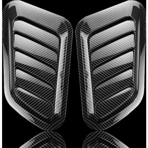 2Pcs Universal Car Air Flow Intake Carbon Fiber Hood Scoop Vent Bonnet Cover DIY Decor Sticker Car Accessories For BMW AUDI Benz