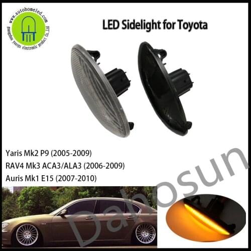 2pcs Amber Flowing LED Side Marker Repeater Light Turn Signal Light Lamp Indicator for Toyota Yaris Vios 2014-2019 sidelight