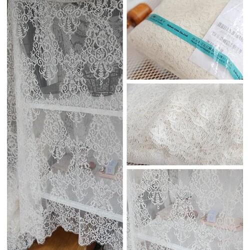 5 Meters/lot 95cm Width Delicate Beige Eyelash Lace Trim Eyelash Lace Fabric for Bridal Wedding Dress DIY Free Shipping