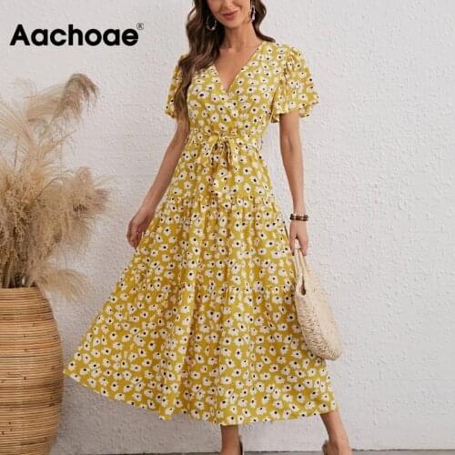 Короткие летние платья Aachoae China At AliExpress