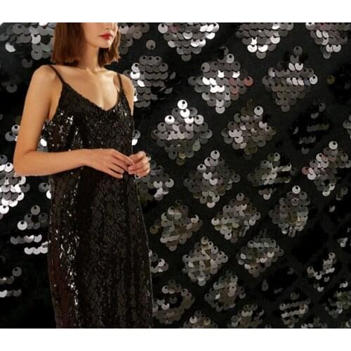 Velvet bottom diamond plaid sequined fabric Dress dress performance clothing fashion fabric