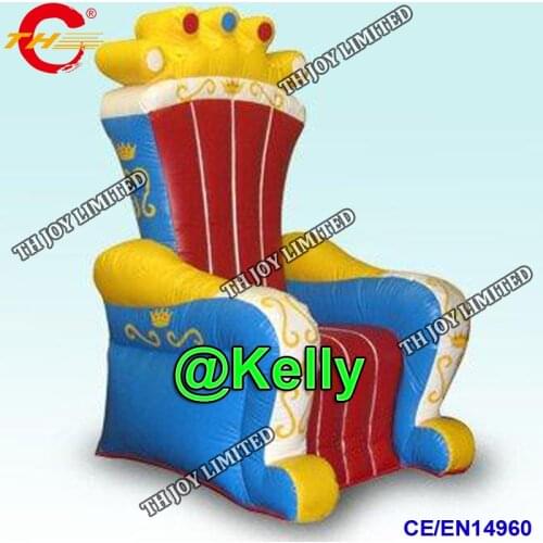 2m 2.6ft high big inflatable throne chair for sale, commercial inflatable throne for birthday party inflatable chairs