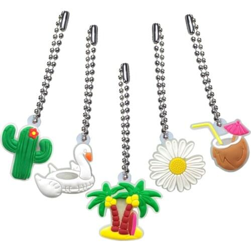 1pcs PVC Luminous Cartoon Figure Key Chain Fluorescence Ball chain Key Holder Kid Christmas Gift Fashion Charms Trinkets