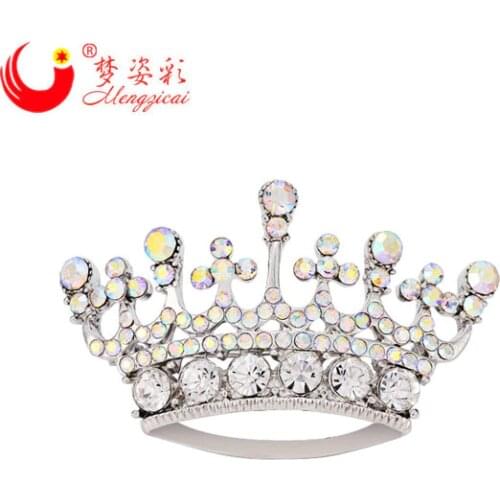 2020 New Arrival white Rhinestone Brooch Hot Sale Crown Brooches for women wedding Lapel Pin Alloy Broach for dresses X0202